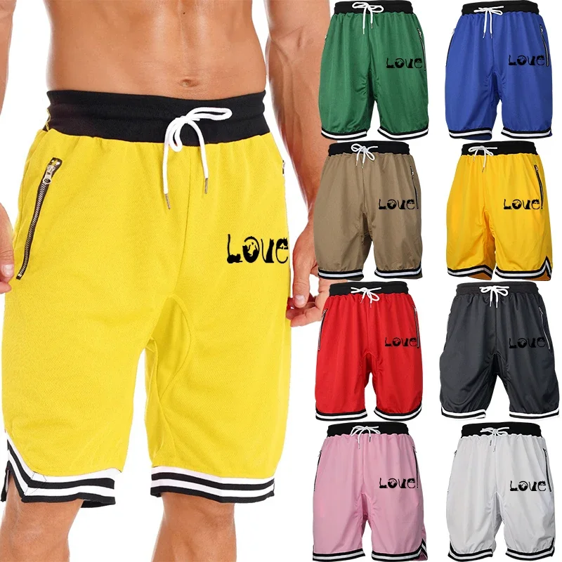 

Quick Dry Breathable Men's Printed Basketball Shorts Gym Training Running Sports Pants Loose Fit Summer Fitness Athletic New