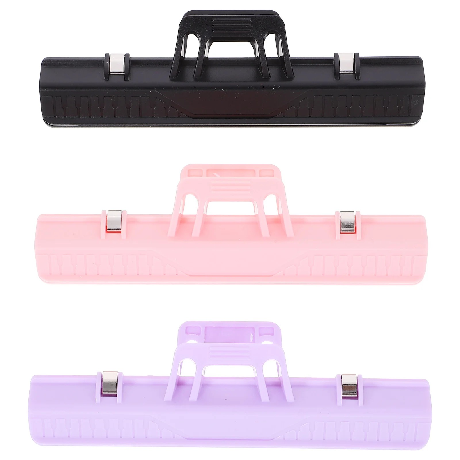 

3 Pcs Book Accessories Score Clip Sheet Paper Clips Plastic Page Holder