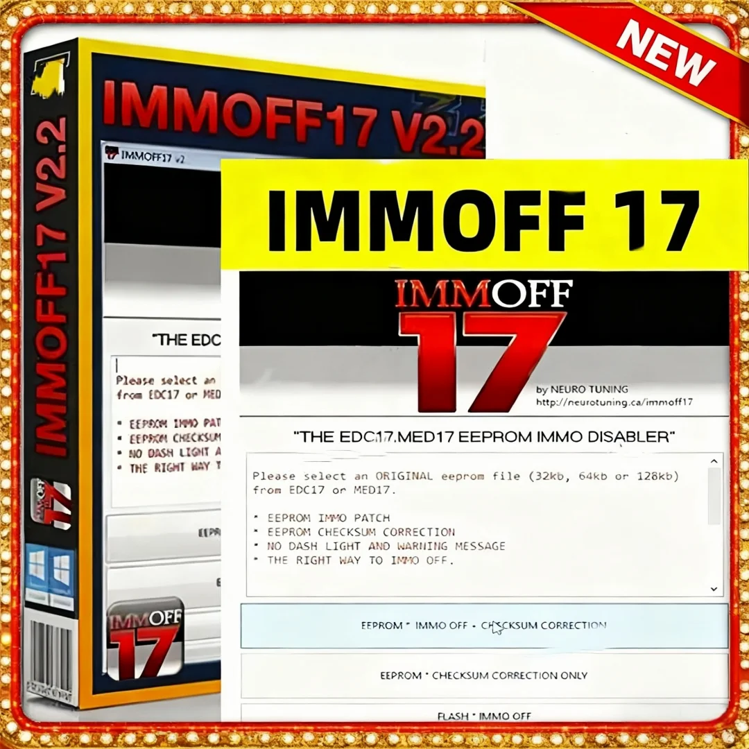 

2025 hot sales IMMOFF17 Software Activate Version EDC17 MED 17 Immo Off Ecu EEPROM PATCH Checksum Correction To IMMO OFF Flash