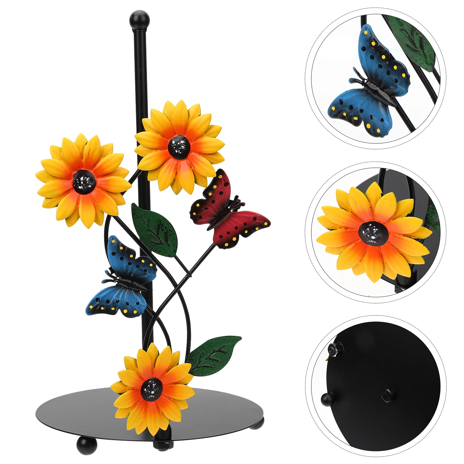

Sunflower Metal Paper Towel Holder Farmhouse Kitchen Roll Rack Stand Heavy Duty Tissue Organizer Bedroom Bathroom Napkin Holder