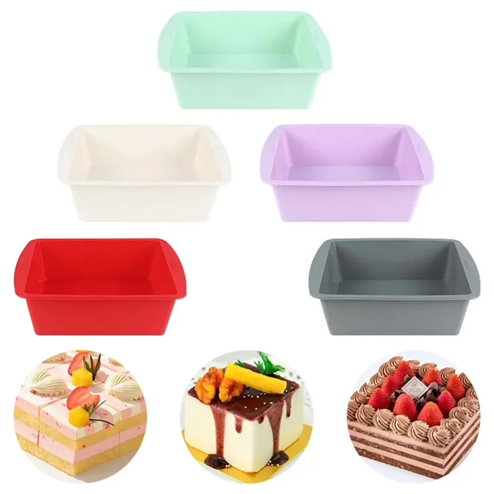Molde Cuadrado para Pastel de Silicona - Antiadherente, Fácil de Desmoldar, Resistente al Calor, Apto para Hornear Pasteles y Brownies