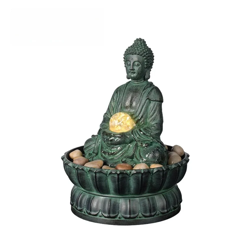 Buddha statue water ornaments simple creative humidifier circulating water study living room porch tea table decoration gift