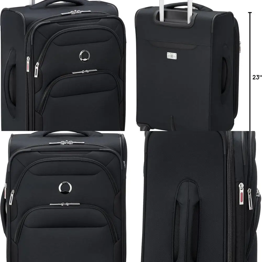 أمتعة دوارة قابلة للتوسيع، 21 حملًا، أسود، Delsey Paris Sky Max 2.0 Softshell