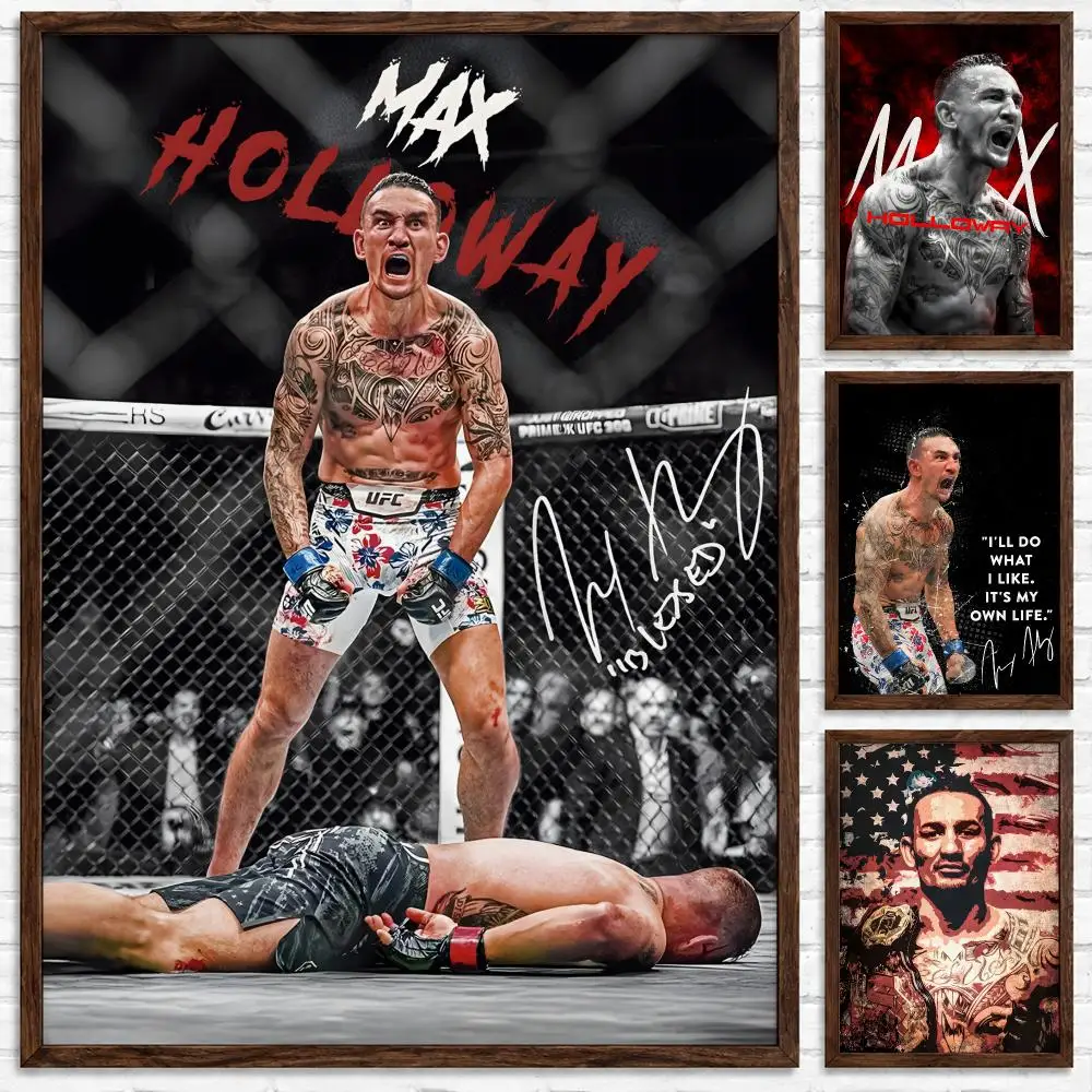 Elite American MMA Fighter Max Holloway Poster Self‑Adhesive Waterproof Wall Art Home Decor