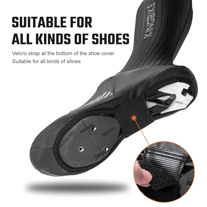 Kingbike Waterproof Cycling Shoes Overshoes for Men, Summer Road Bike Racing Shoe Covers, Anti-Slip MTB Bicycle Shoe Covers view 2