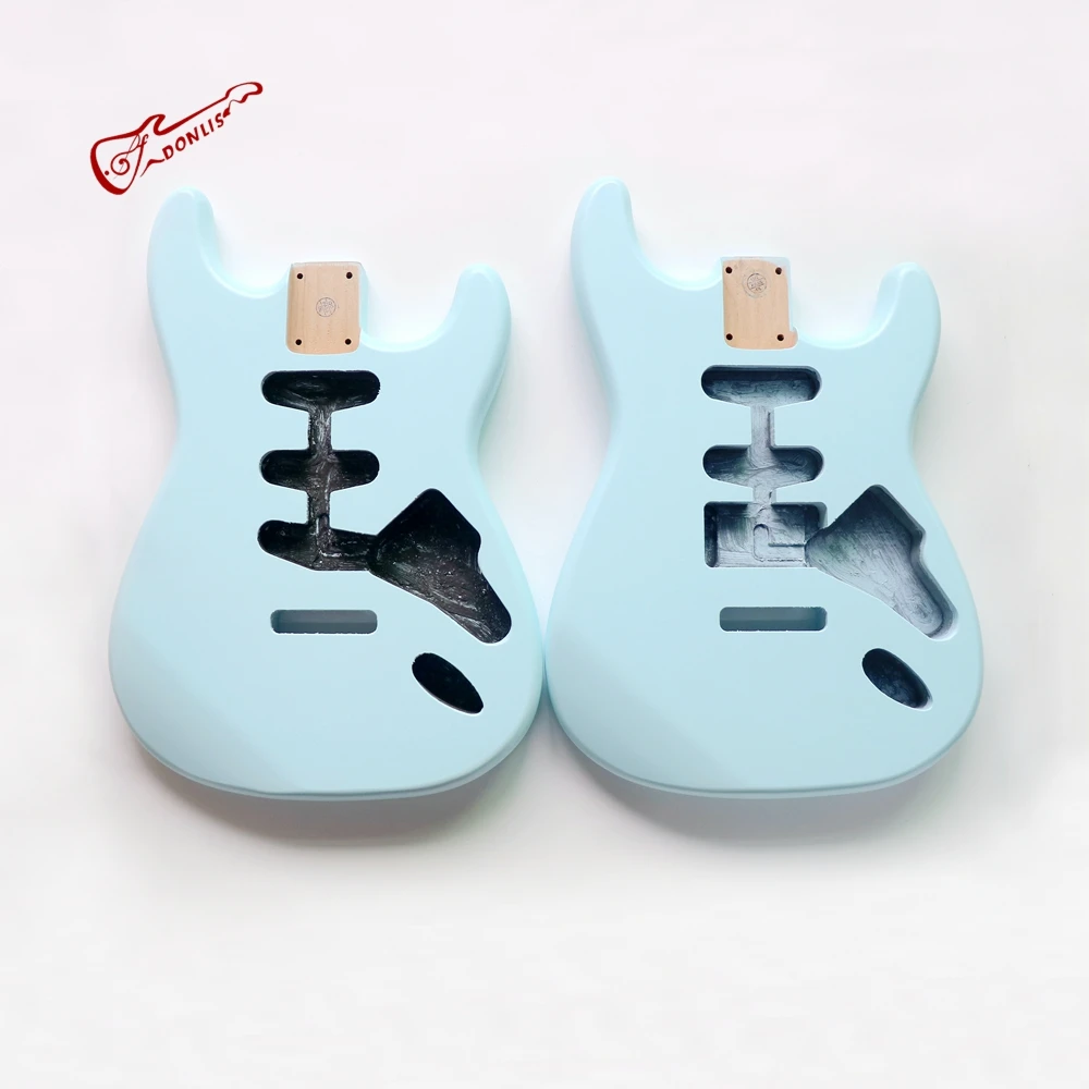 Donlis Alder Sonic Blue SSH ST Guitar Body Nitro Matt Finish for High-Quality Custom HSS Electric Guitar Kits