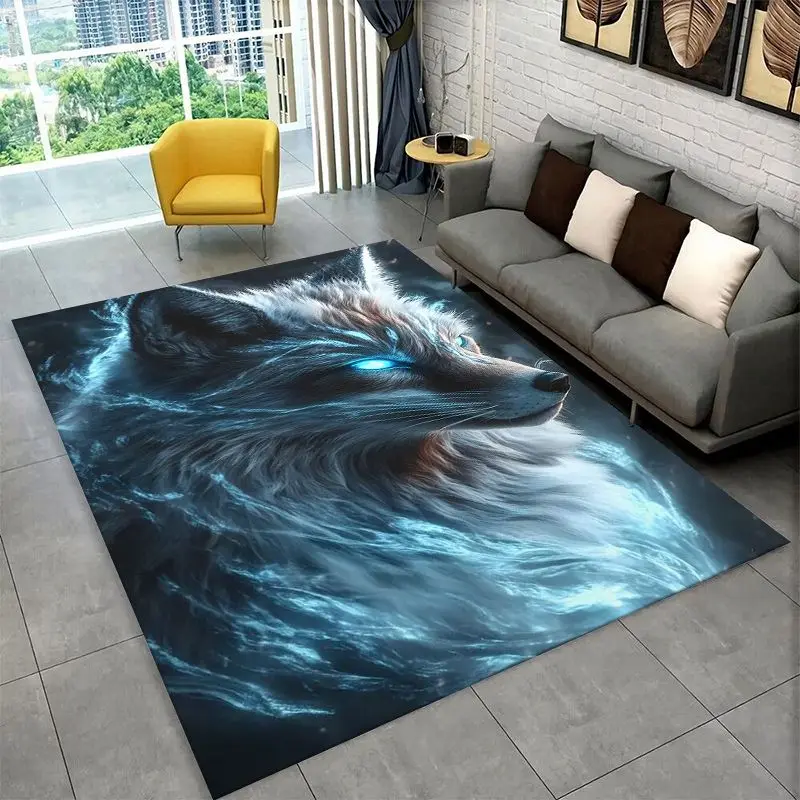 Yin Yang Fox Cute Animal Cartoon Large Area Rug Non-slip Carpet for Bedroom Living Room Sofa Doormat Home Decor Floor Mat Gift