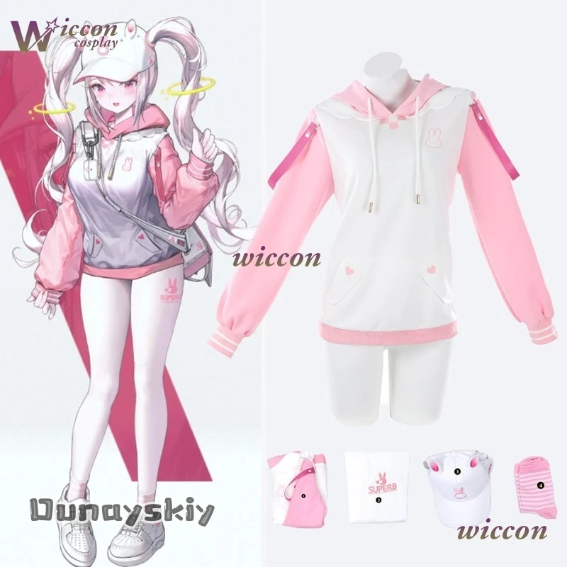 

Игра NIKKE: Богиня Победы Алиса Розовый Косплей Костюм Парик Милая Толстовка С Толстовка Спортивный Костюм Ежедневно Хэллоуин {SUGOI COS}