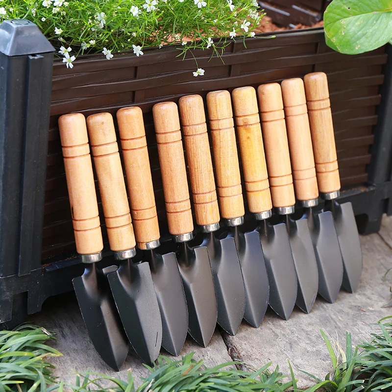 Manico in legno ferro pala da giardino rastrello vanga per fiori pianta in vaso Bonsai Mini attrezzi da giardinaggio Set diserbo da scavo