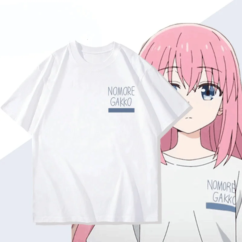 Keine Gakko Bocchi Rocks mehr! T-Shirt Japanischer Anime Hitori Gotoh Reine Baumwolle Unisex Kurzarm Freizeit-T-Shirt