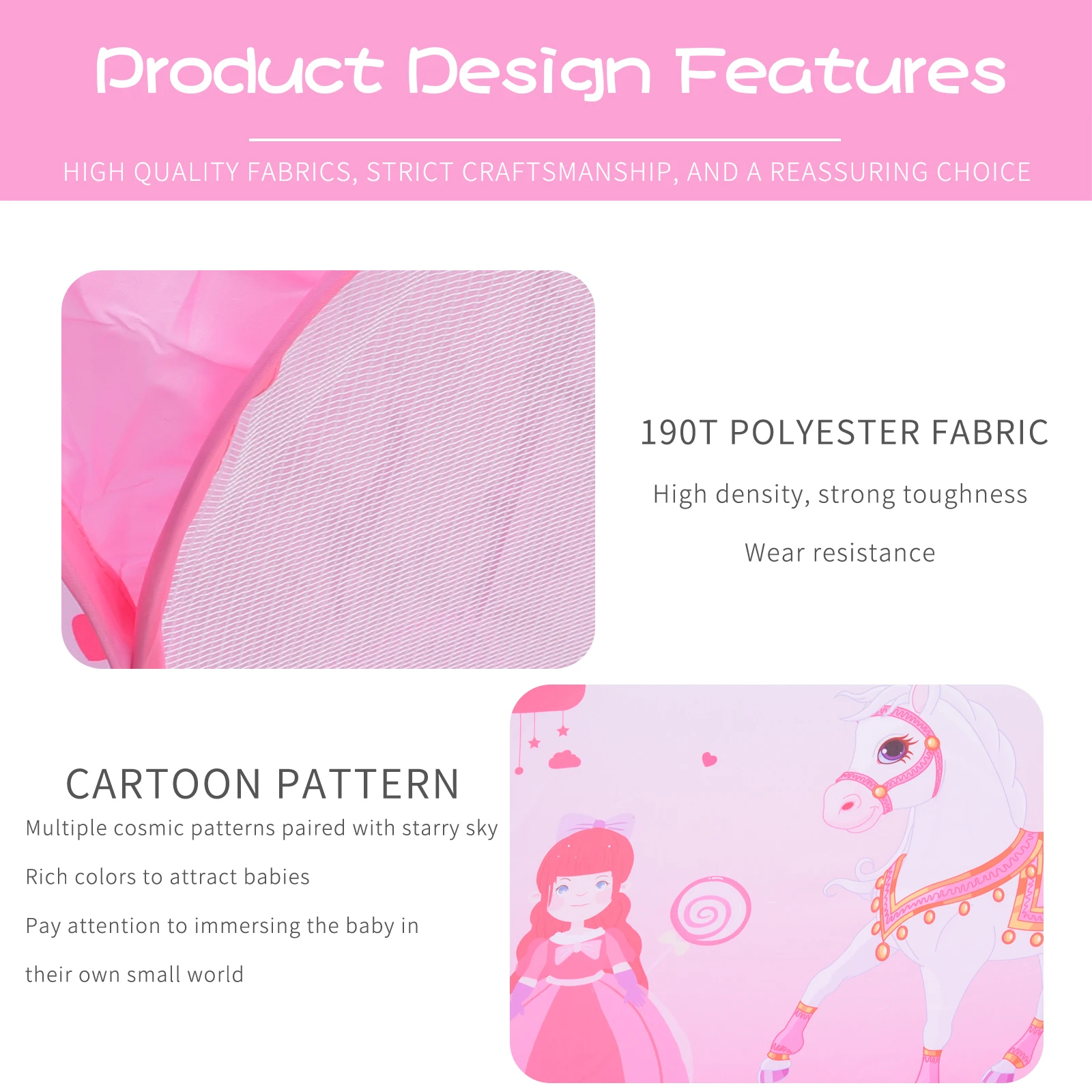 Children's Ball Pool Play House Children's Toy tent Folding girls Pink Princess Castle Children's room Decorated ball pool toys