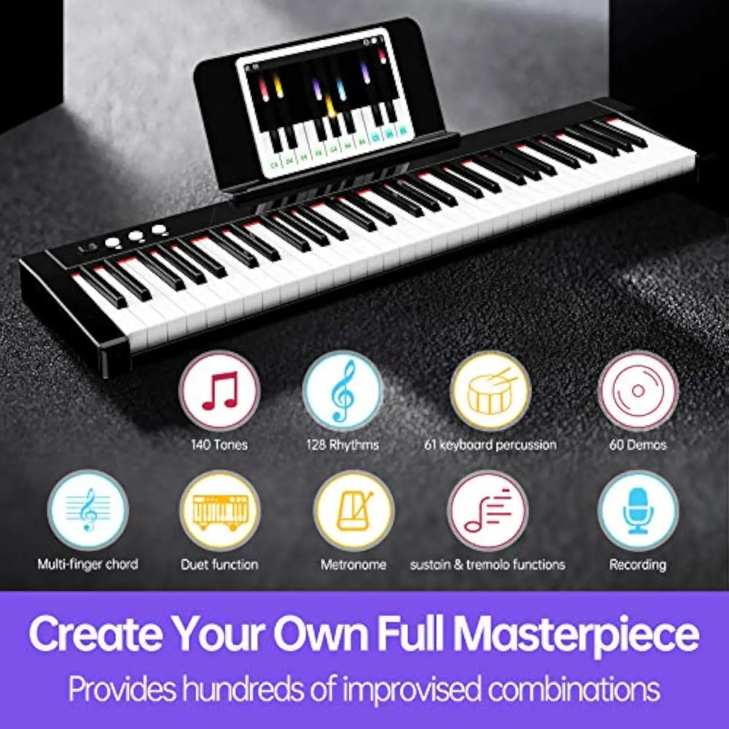 Portable 61-key TS-01 Electric Keyboard Piano for Beginners