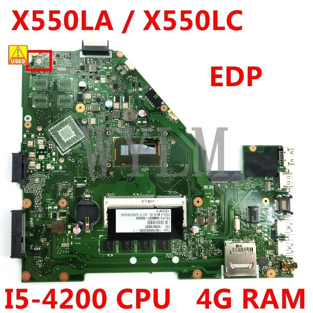 

X550LA With I5-4200CPU mainboard REV2.0 For ASUS X550LA X550LC laptop motherboard 60NB02F0-MB9010 Working FREE SHIPPING Used