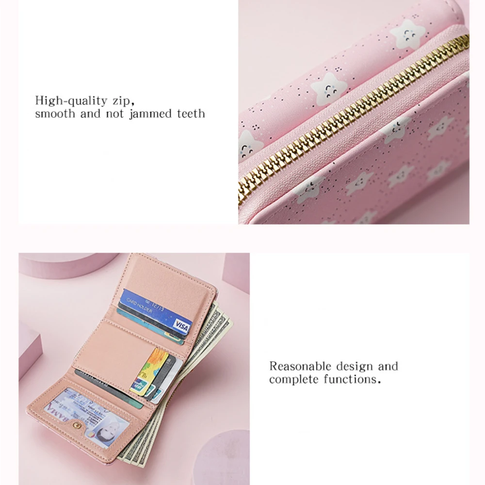 محفظة كرتونية ثلاثية الطي بدون حبل مع حزمة معرف متعددة البطاقات مضادة للمغناطيس