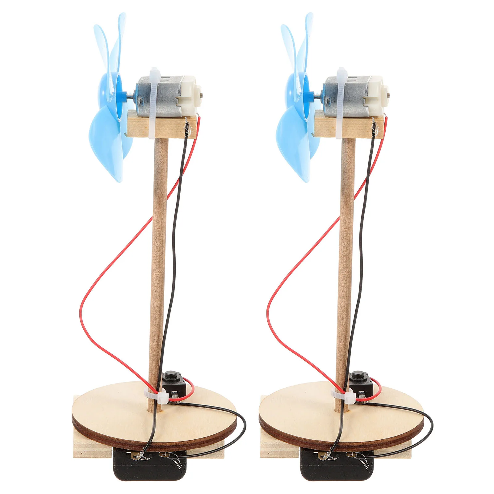 Ventilateur électrique pour enfants, 2 pièces, matériaux d'expérimentation, moteur de bricolage, Kit scientifique fait à la main, couleur aléatoire non incluse