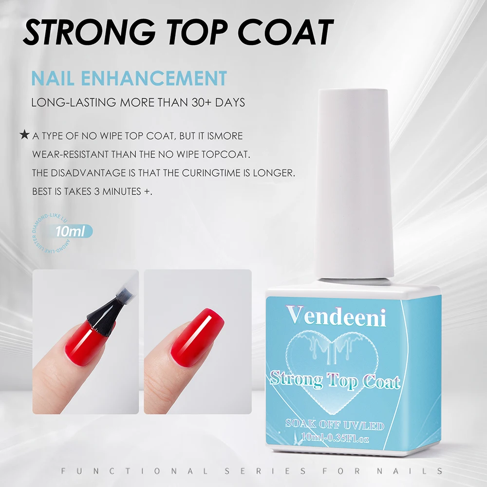 Vendeeni 6er-Set UV-Funktionsgel-Nagellack 8-in-1 Basislack Russisches Matt-Top-Coat Struktur-Gel Blüten-Gel Nagelspitzen-Gel – Detail 7