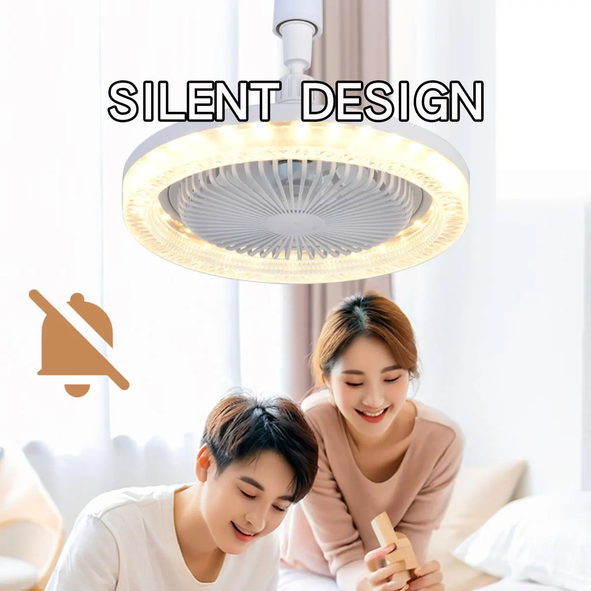 E27 Conversion Base 3 In 1 Smart Ceiling Fan Lamp Remote Control 85‑265V LED Fan Light For Bedroom Living Room Household Indoor