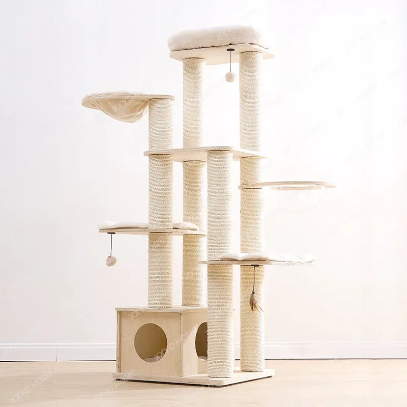 

Large Solid Wood Space Capsule Cat Climbing Rack Cat Nest Cat Tree Integrated Cat Climbing Rack Cat Scratching Post