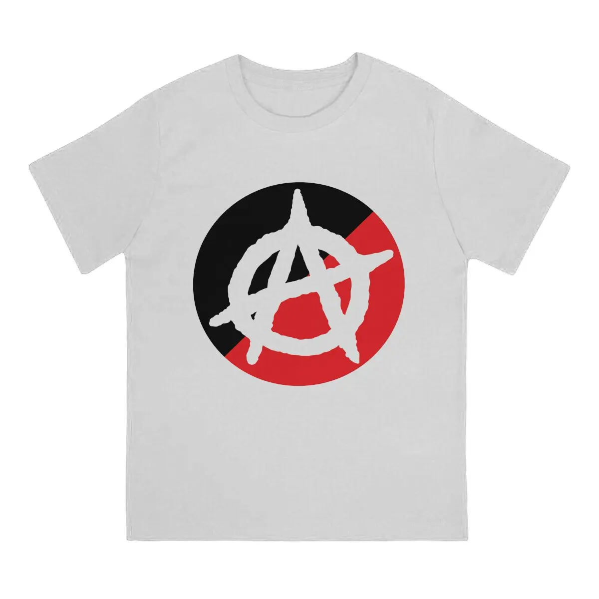 Anarchy Anarchist Symbols Red And Black T Shirt Harajuku Homme Men's Tshirt Polyester  Men Clothing