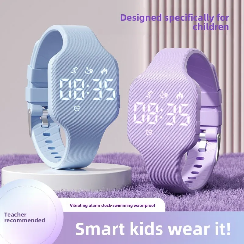 2026 New LED Kids Smart Digital Bracelet Best Gift for School Season Swimming Waterproof Timer Step Counter Teen Sports Watch