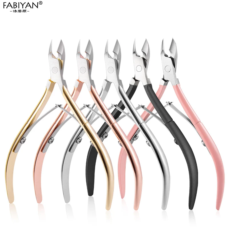 Stainless Steel Cuticle Clippers Nippers Rainbow Dead Skin Metal Nail Art Remover Scissors Manicure Tools Cleaner Gradient Color