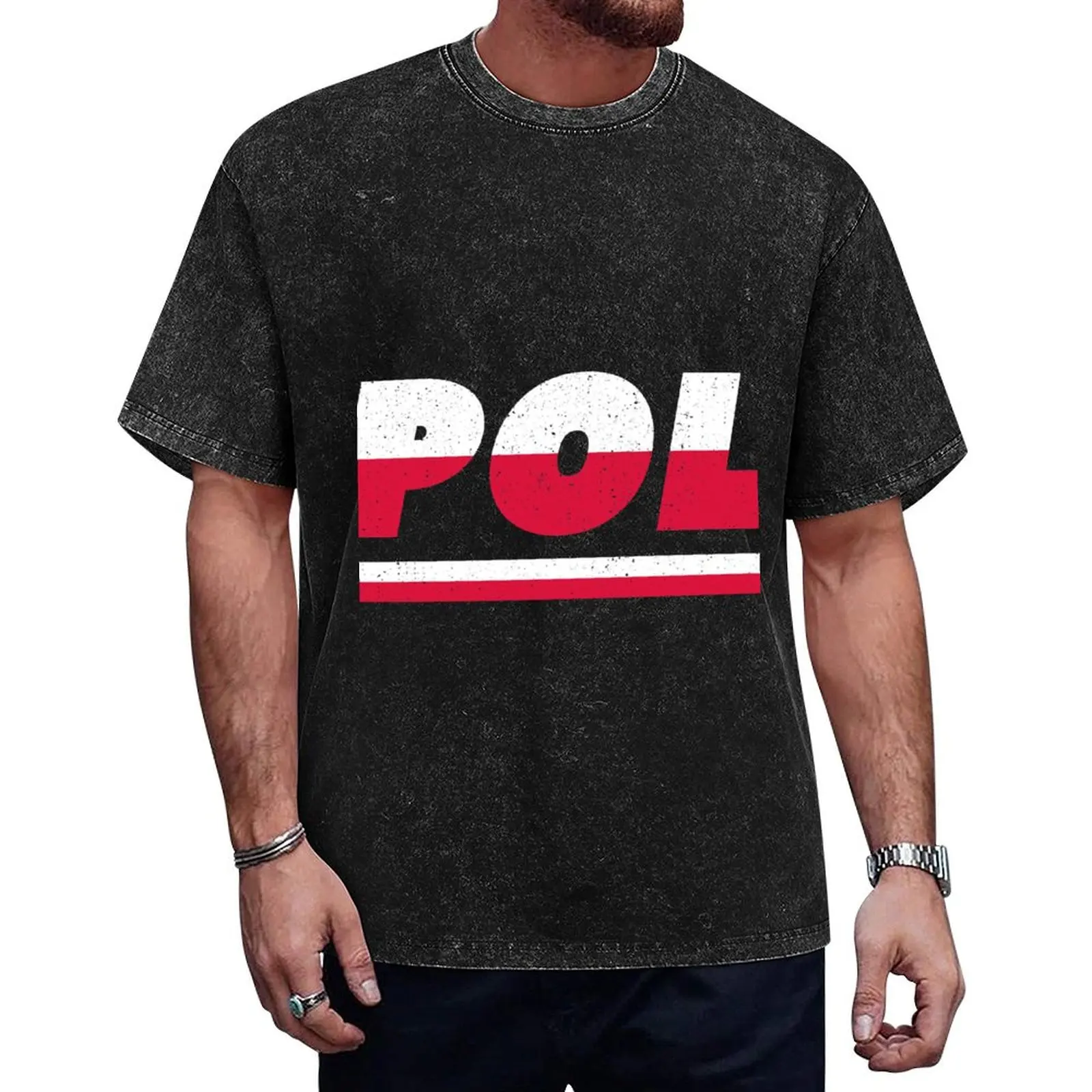 

POL Poland Polish ISO Code 3166 T-Shirt oversize t-shirts man cute clothes rapper graphic tees mens t shirts