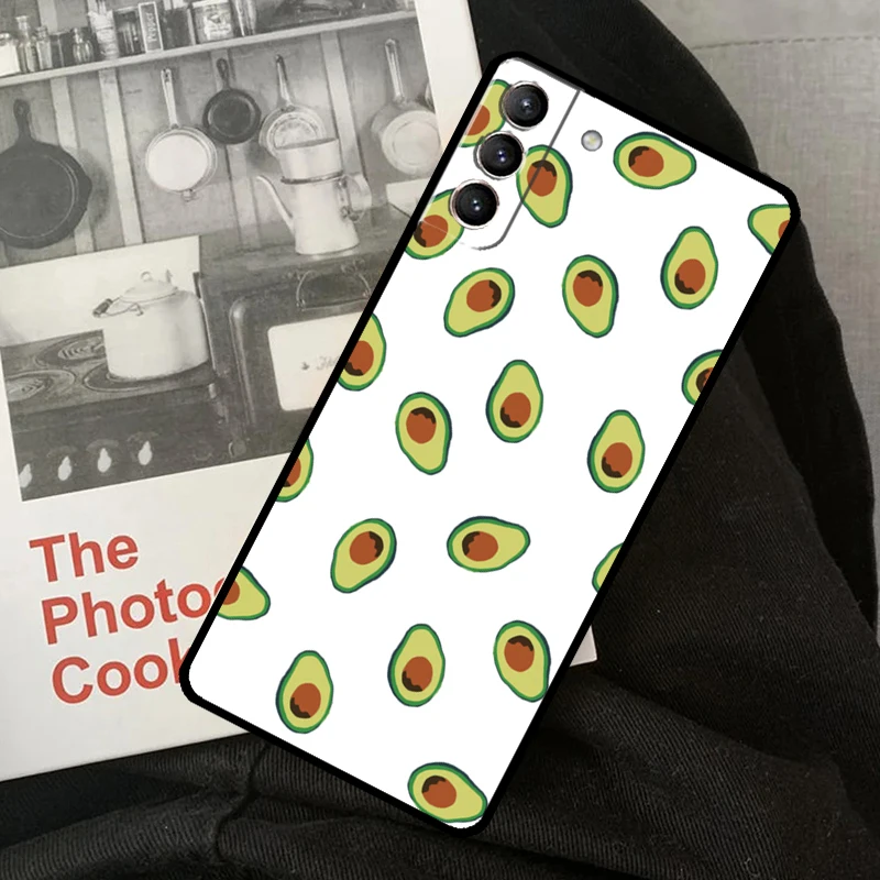 FUNNY AVOCADO Smile JOKE Phone Case For Samsung Galaxy S22 S23 S24 Ultra S20 S21 S24 FE S9 S10 Plus Note 10 20 Ultra