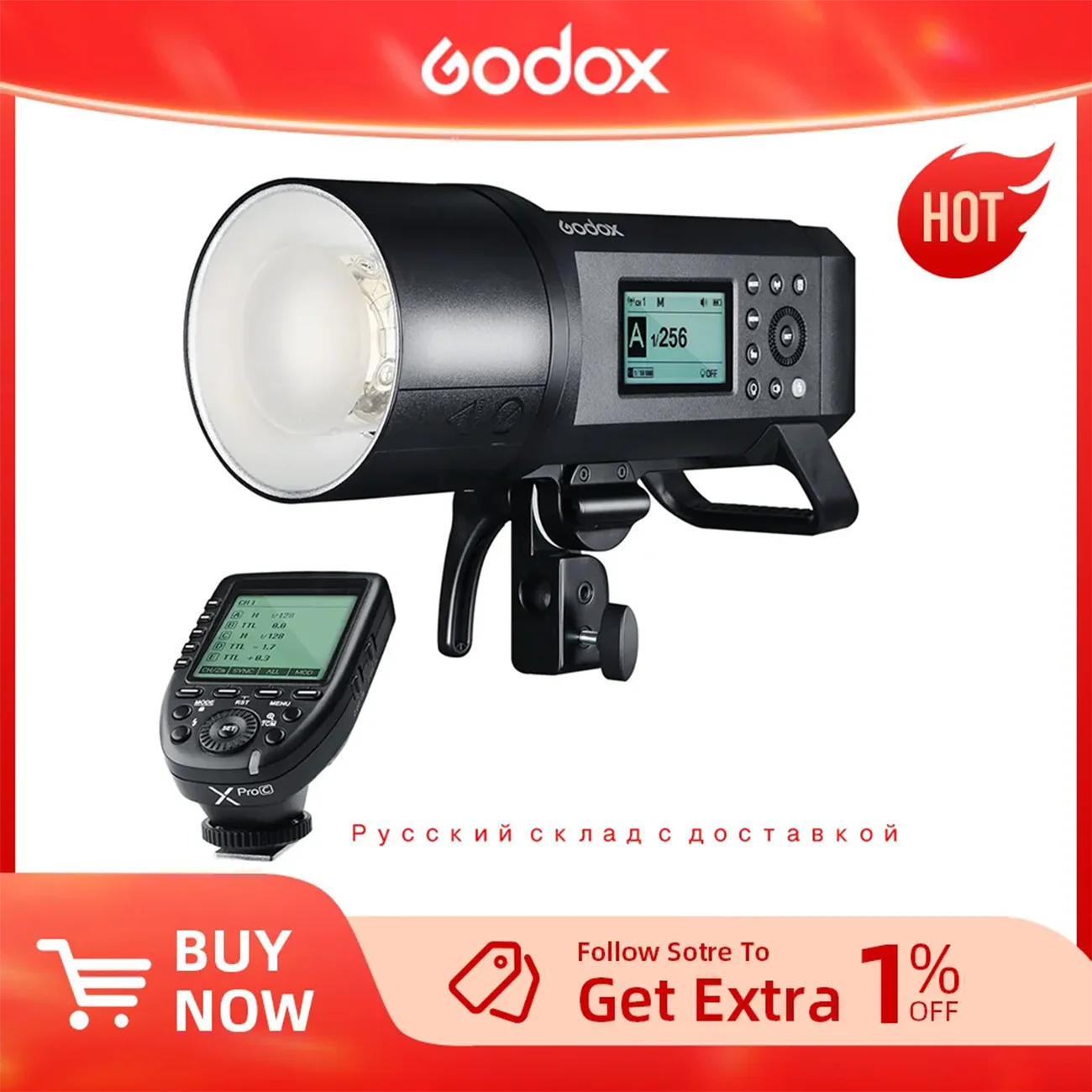 

Upgrade Godox AD600Pro 600W Outdoor Flash Li-on Battery TTL HSS Built-in 2.4G Wireless X System