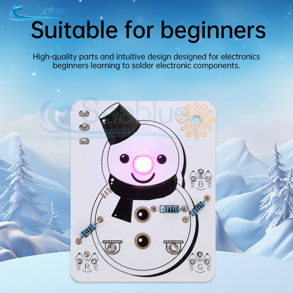 Snowman LED Electronics Beginner Learning Welding Fun DIY Kit LED Light Emitting Tube Module Without Battery