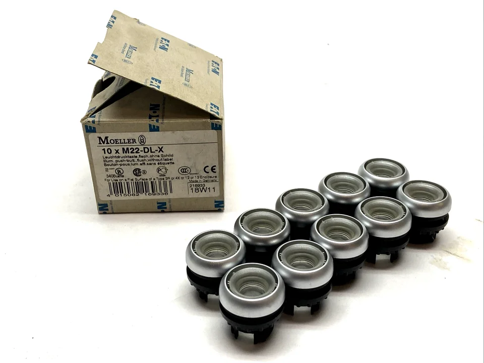 PLC M22-DL-X Pushbutton 22.5mm Flush Momentary 216933 BOX OF 10 Warranty Product