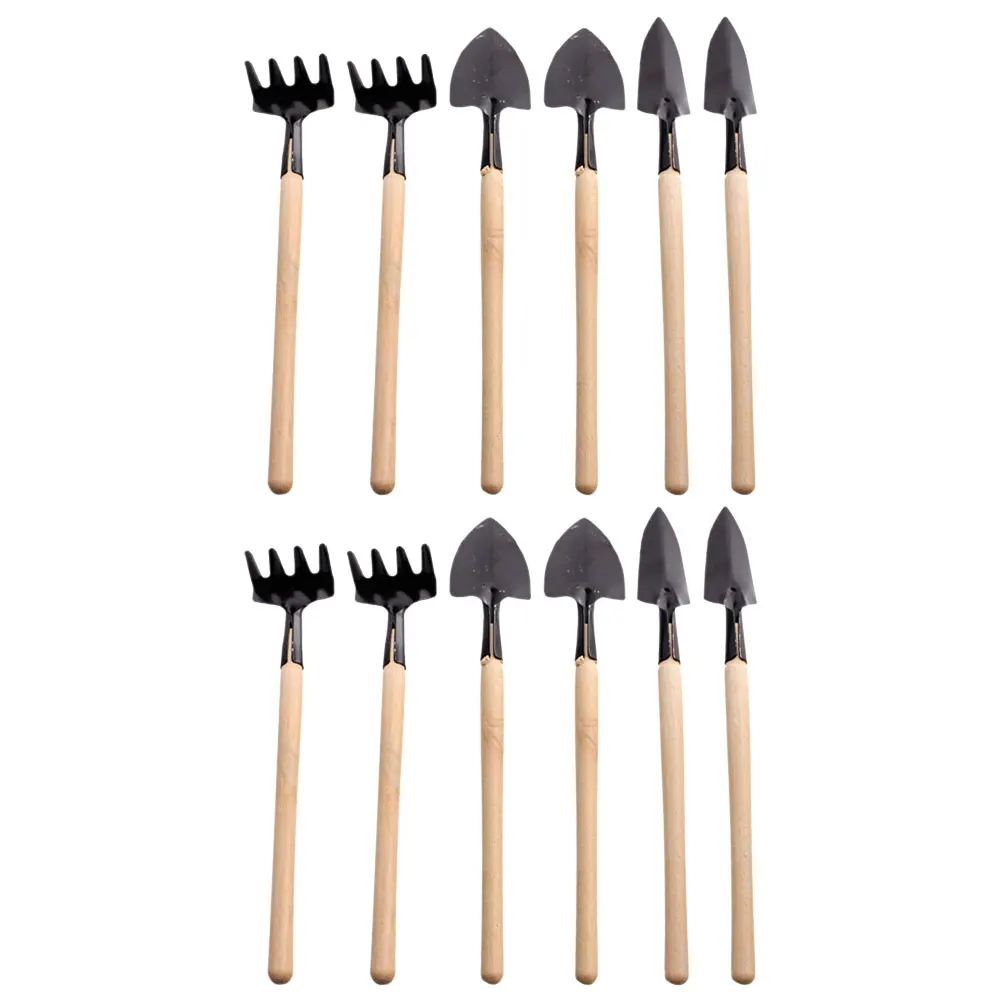 

12pcs Mini Garden Tool Set Sturdy Iron Shovel Rake Spade Portable Compact Gardening Tools Ideal Planting Transplanting Weeding