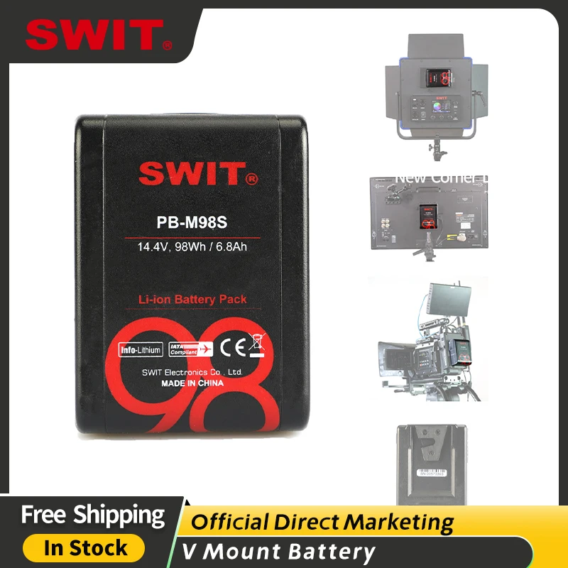 SWIT PB-M98S 98Wh Bỏ Túi V-Lắp Pin, 98Wh/6.8Ah Bay Thân Thiện Với Dung Lượng Nhỏ V-Lắp Pin, 150W/12A Liên Tục Chịu Tải Cao