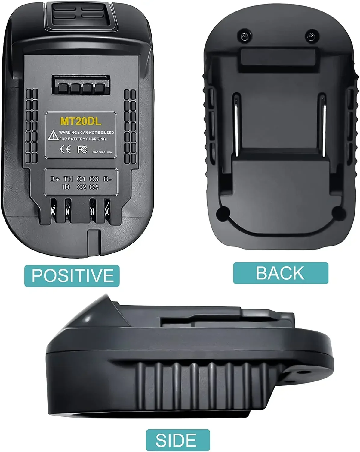 Adaptador de batería MT20DL, convertidor para batería de iones de litio Makita de 18V a DeWalt de 18V/20V