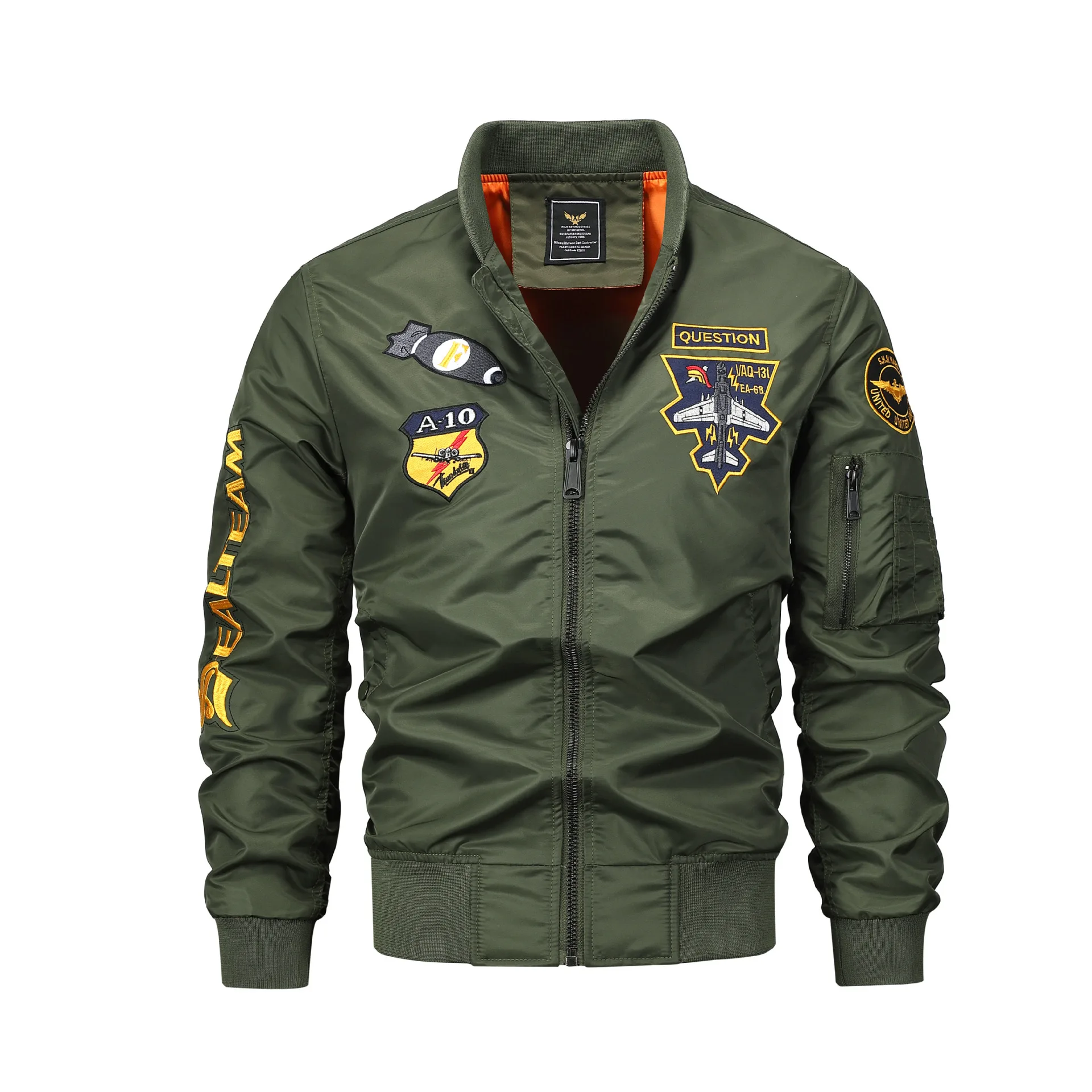 Men's Fashionable Versatile Embroidered Jacket Spring Autumn Chinese Trend Baseball Collar Work Jacket