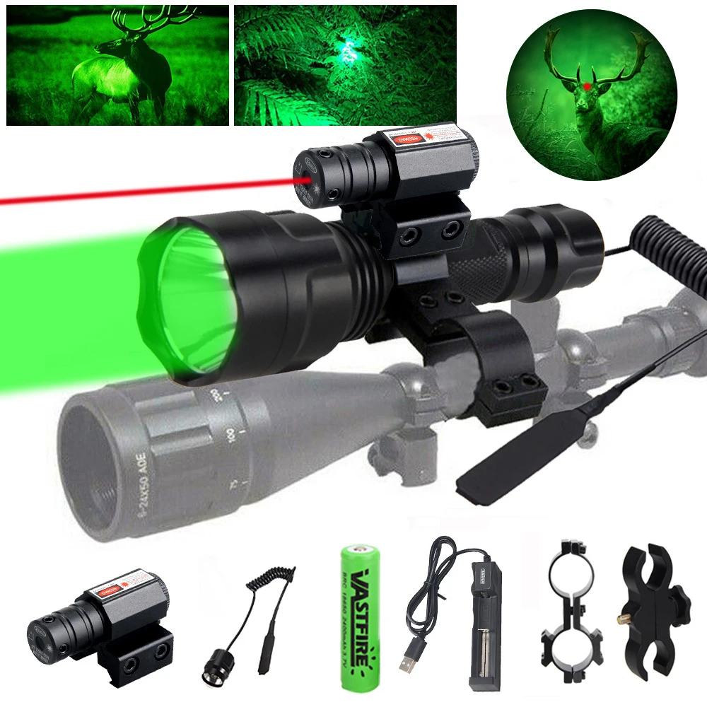 Imagem -03 - Tactical Led Hunting Torch 18650 Bateria Lanterna Arma Luzes com Scope Mount Detector de Pesca ao ar Livre