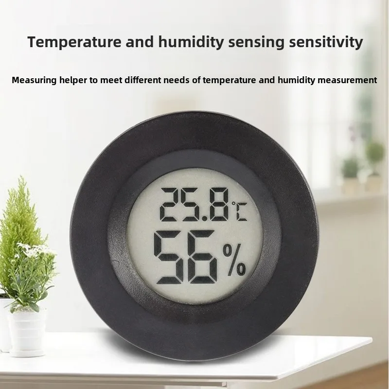 Pyrometer Reptile Tank Thermometer Hygrometer Sensor High Precision Digital LCD Display Circular Weather Station Thermostat