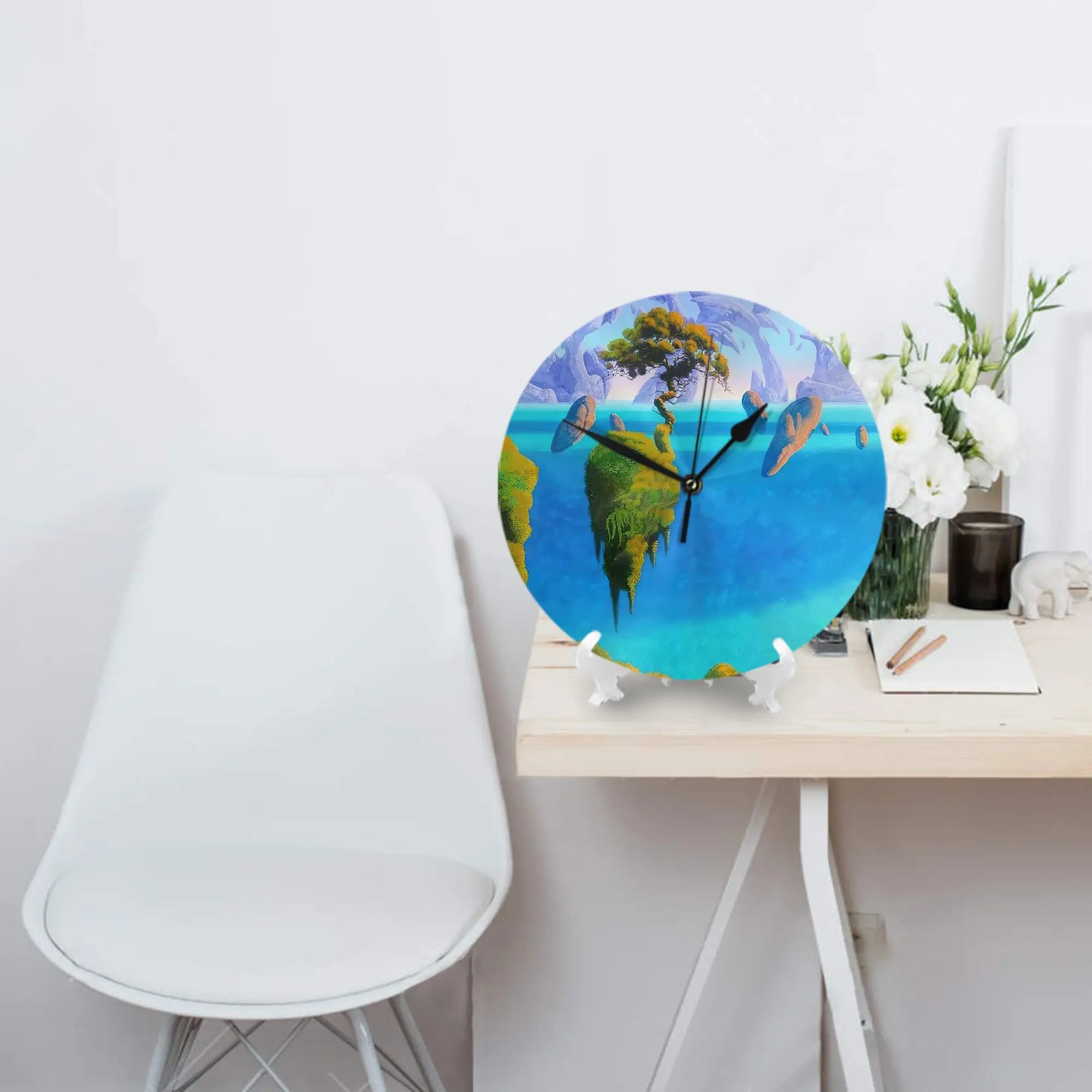 New Upload  - Roger Dean - Best Artist Wall Clock Room Decoration Silent Round Clock for Bedroom Living Kitchen Home