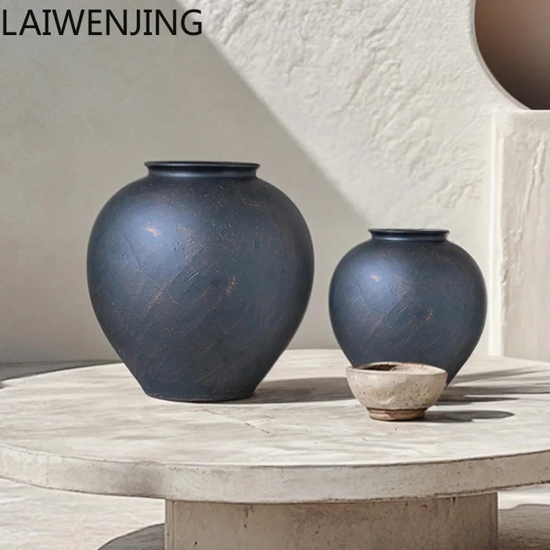 

SGF zen vase medieval wabi-sabi wind big belly pottery pot high-end retro decoration