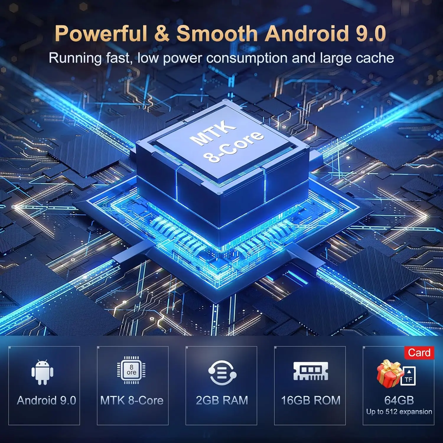 16GB/80GB MP3 플레이어 안드로이드 9.0, 블루투스 및 WiFi 지원, 4.0인치 스피커, FM 라디오, 전자책, 최대 512GB 용량