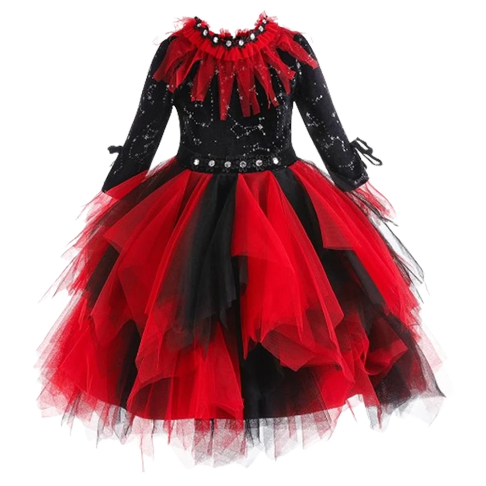 

Children Horror Vampire Cosplay Costume Girls Dress Scary Stage Witch Costume Disguise Kids Roleplay Fantasia Halloween Outfits