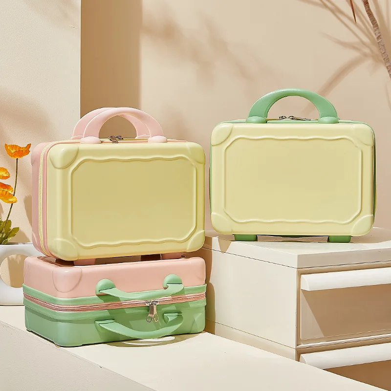

Vintage Handheld Makeup Case Portable Mini Travel Luggage Storage Small Box Souvenir Gift Wholesale Handbag Cosmetic Case