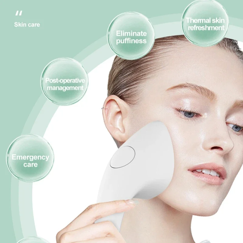 Ice Compress, Cooling Ice Skin Beauty Device Facial Cold and Hot Compress Device Shrink Pores Compact Business Trip