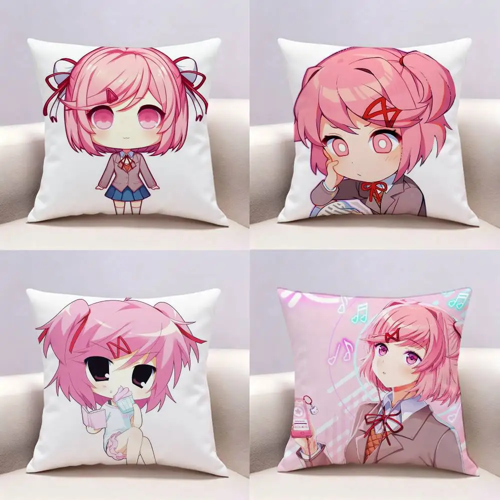 

DDLC Natsuki Double-sided print Pillow Case Pattern Printed Pillowcase For Living Room Sofa Cushion Cover
