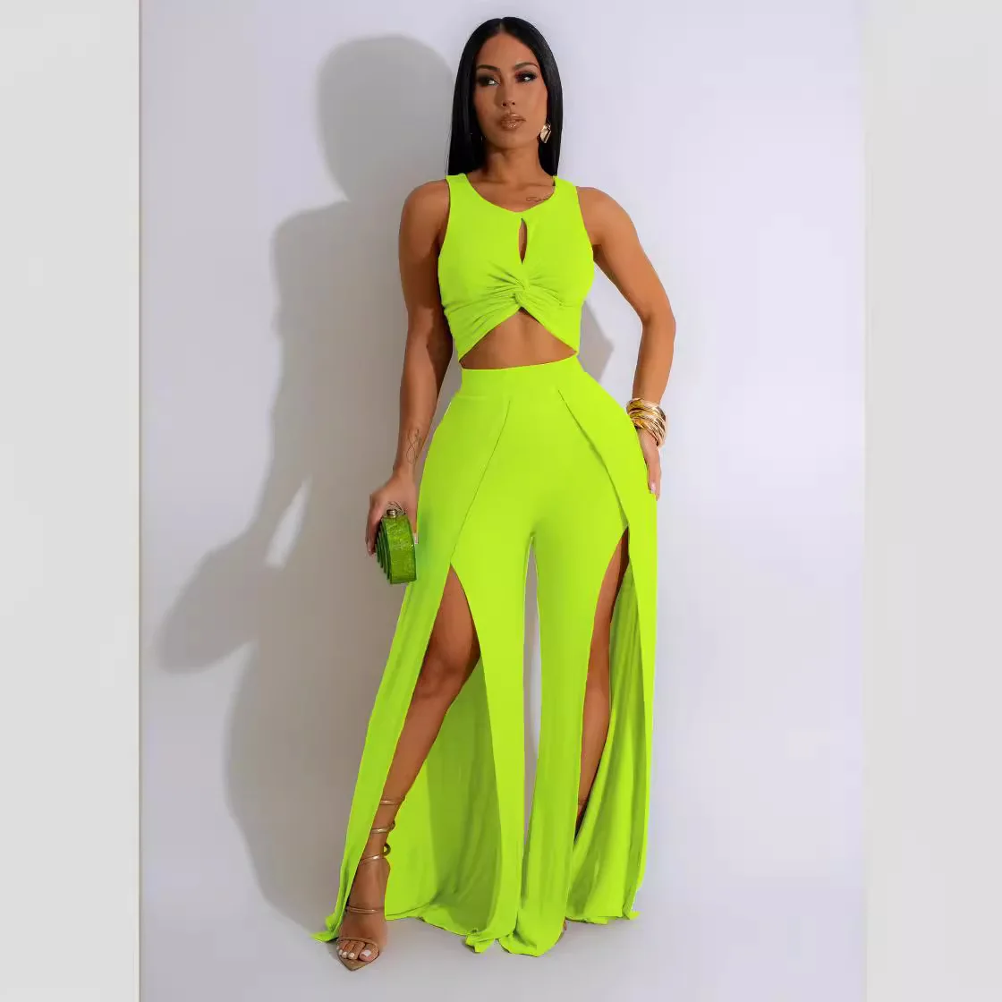 Beach Coverups For Women Bathroom 2024 Summer Swimwear And Cover Up Saida De Praia Feminino Casual Set Split Tank Top Wide Leg