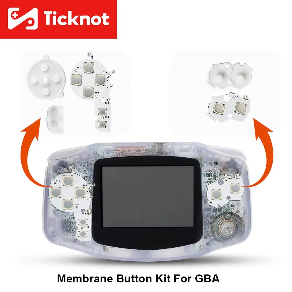 TicKnot For GBA Membrane Button Tactile Upgrade Kit Fix Corroded GBA Button Pads For Gameboy Advance Solder Repair Mod