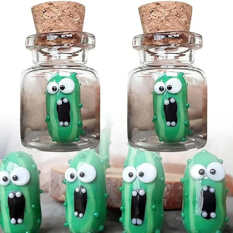 Miniature Glass Screaming Pickle In A Bottle Funny Small Glass Screaming Pickle Home Decor Ornament Handmade  For Pickles Lovers