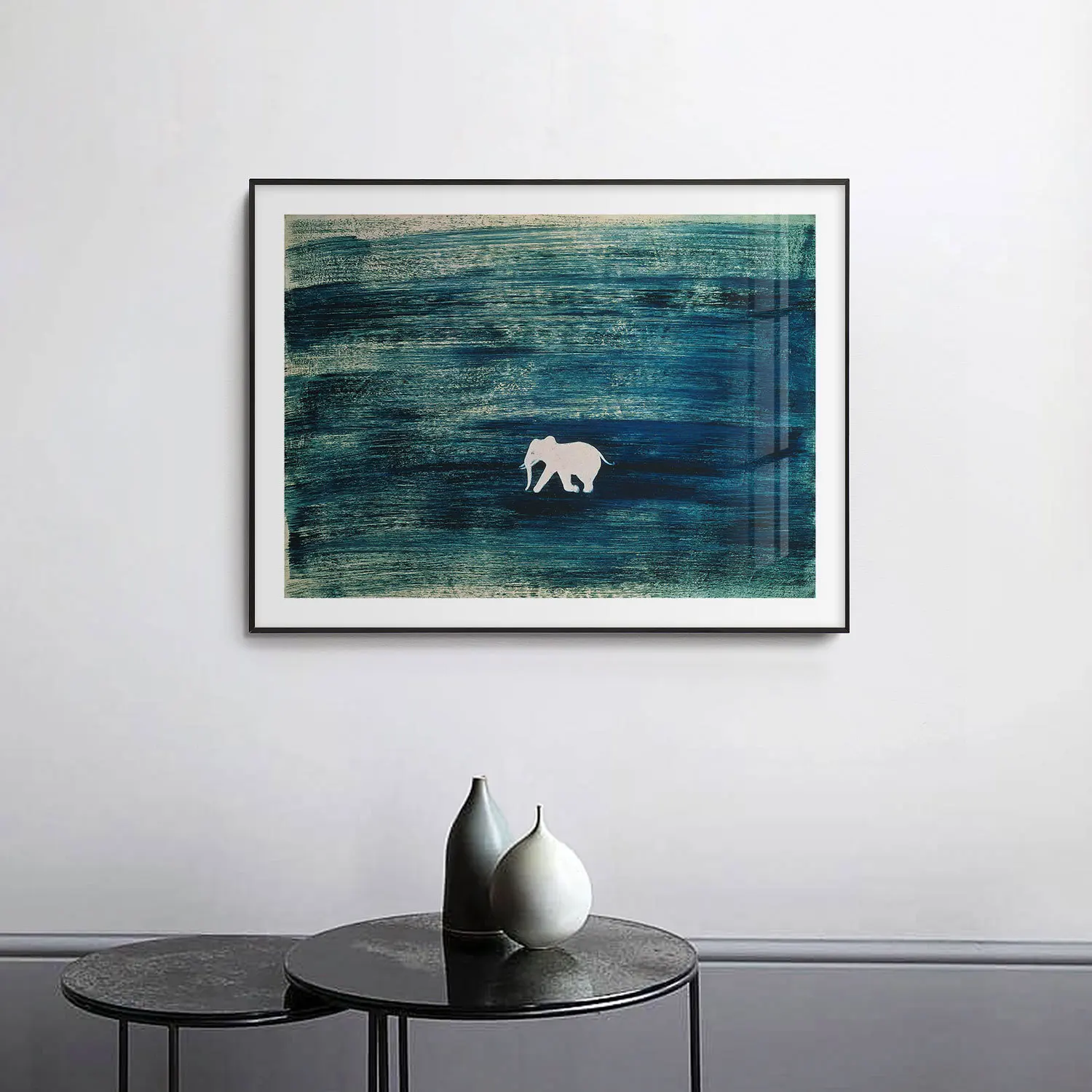 

Running baby elephant modern art abstract animal decoration painting dining room hanging painting living room mural