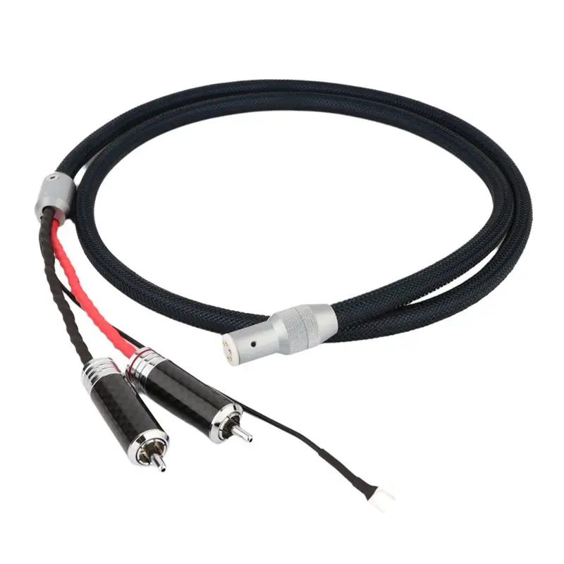AS95 Vinyl LP Record Player Tonearm Cable Din to 2RCA Interconnect Shielding Tone Signal Line Phono Cable 200cm
