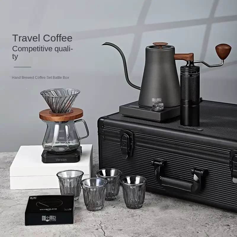 Hot Sale Coffee Hand-made Set Travel Gift Grinder Machine Portable Set Pour Over Coffee Hand-brewed Pot for Outdoor