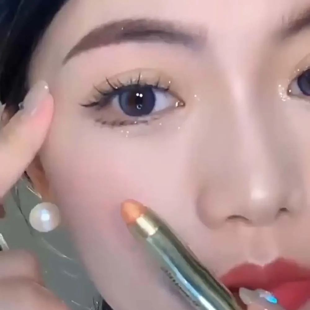 방수 글리터 아이섀도우 펜, 양면 오일 방지 아이섀도우 스틱, 번짐 방지 롱래스팅 에이지오 살 하이라이트 스틱